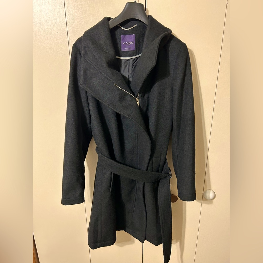 Violeta by Mango Winter Coat w/ Belt
